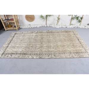 Alfombra Turca Vintage para Adolescentes, Tapete de Látex de Estilo Clásico con Patrón Rectangular de Retazos de Lana Beige y Marrón para Pasillo de Área Grande, 4,4 "X 7,8" - Product Image 3