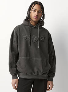 <b>Women's</b> Stylish Vintage-Inspired Gothic Faded Hoodie & <b>Sweatshirt</b> <b>Long</b> Pullover with Front Logo and Hooded Collar for Winter - Product Image 5