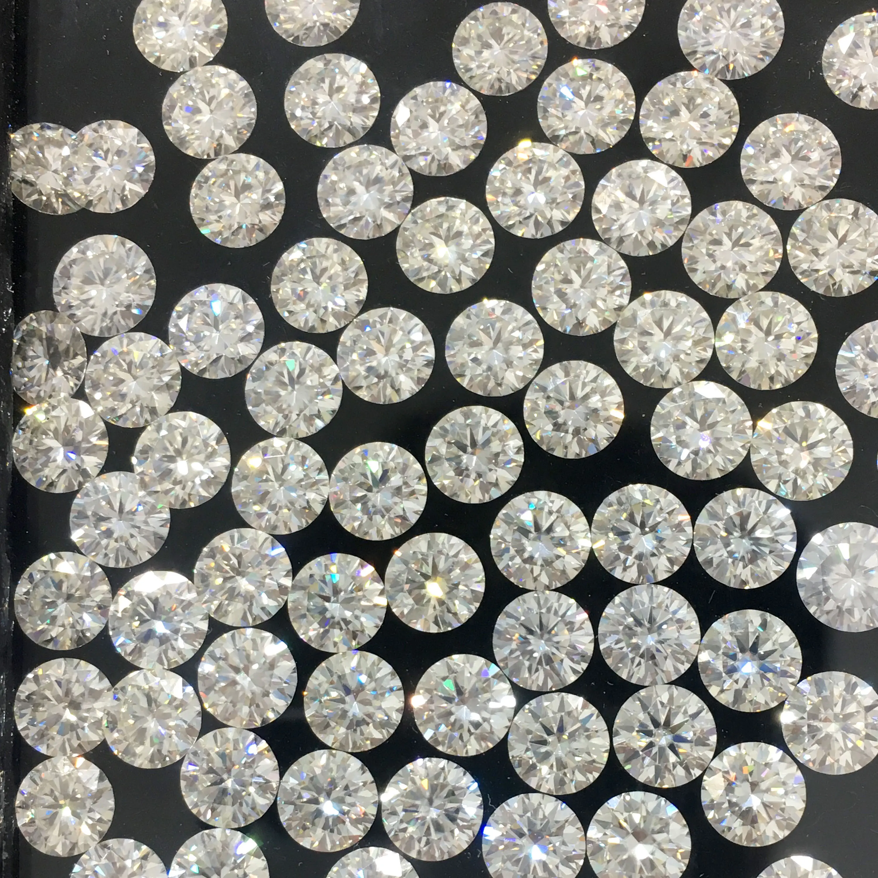 モアッサナイト宝石用原石ラウンドブリリアントカットルースダイヤモンドモアッサナイトストーンサイズ3mm-12mm