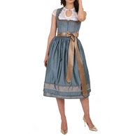 Deutsches Traditionelles Oktoberfest Trachten Dirndl für Damen mit Bluse, Schürze und Bestickung – Auch Wunderschön als Koreanisches Kleid