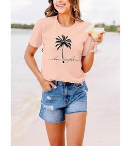 Best Selling Price OEM Service Eco-Friendly Digital Printed <b>Women's</b> 100% Cotton Short Sleeve <b>V</b>-<b>Neck</b> <b>T</b>-<b>shirt</b> Anti-Wrinkle Quick - Product Image 4