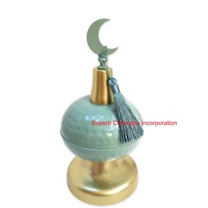 Gold Hammered Brass Dates <b>Bowl</b> Set <b>With</b> Crescent Moon <b>Lid</b> For Ramadan And Eid Mubarak Metal Dry Fruit Serving Dish For Home - Product Image 3