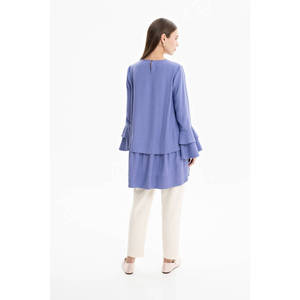 เสื้อทูนิคแต่งระบายสีม่วง-เสื้อลำลองลำลอง - Product Image 4