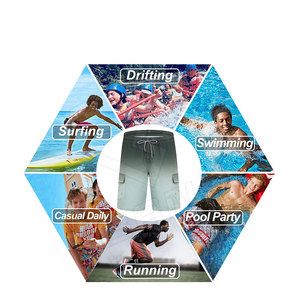 Short de bain de plage pour hommes Vente en gros bon marché Short de sport uni à séchage rapide grande taille Short de bain de fitness avec poches pour hommes - Product Image 5