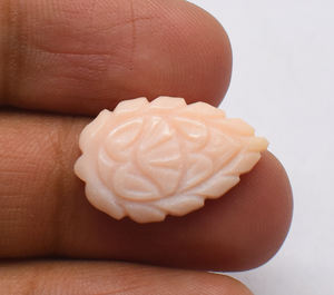 ดอกไม้โอปอลธรรมชาติสีชมพูแกะสลักอัญมณีหลวม, 20X14มม., ทำด้วยมือโอปอลสีชมพูอัญมณี7.70 CTS - Product Image 4