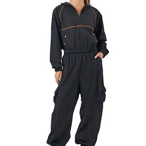 Conjunto cortavientos de talla grande para mujer, impermeable, invierno, sólido, estilo personalizado con bordado, ropa de calle, estilo frontal, conjuntos para mujer - Product Image 4