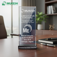 Trophée de reconnaissance d'entreprise en acrylique de qualité supérieure, best-seller, durable, poli, gravé, imprimé en typographie, Mukesh
