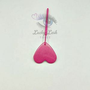 Hot <b>Pink</b> Heart-Shaped Eyelash Extensions Mirror <b>Box</b> with Custom Logo Private Label Lash <b>Tools</b> for Checking False Eyelashes - Product Image 4