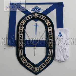 Delantal Masónico de Lodge azul Premium, nueva tela bordada de cuero, excelente costura de punto de cruz, artesanía fantástica Regalia - Product Image 4