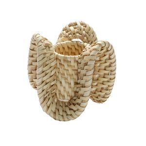 ห่วงผ้าเช็ดปากหวายทำด้วยมือสุดหรูที่มีรูปแบบการทอผ้าที่ไม่เหมือนใครสำหรับการตกแต่งโต๊ะอาหารที่โดดเด่น - Product Image 1