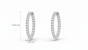 Women's 14K <b>Gold</b> & Natural Brilliant Two CTTW Diamond Inside-Out Side <b>Hoop</b> <b>Earrings</b> - Product Image 2