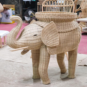 Table d'appoint créative en osier d'éléphant en rotin Décoration intérieure Table console moderne acceptée par les OEM Table basse faite à la main pour le salon - Product Image 5