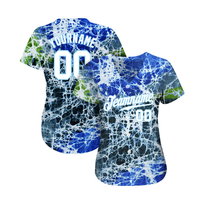 เสื้อเบสบอลผ้าโพลีเอสเตอร์พิมพ์ดิจิทัลพร้อมชื่อทีมออกแบบตามสั่ง - Product Image 3