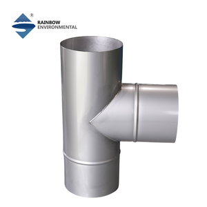 Té en acier inoxydable 304 à paroi simple de 6 pouces, 90 degrés, anti-fuite et résistant aux hautes températures pour <span class=keywords><strong>tuyau</strong></span> de ventilation de cuisinière - Product Image 1