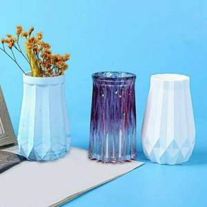 Jarrón de Resina Transparente con Diseño Moderno y Premium, Estilo Nuevo, Color Verde, con Lazo de Flores, para Decoración del Hogar, Bodas y Oficinas - Product Image 5