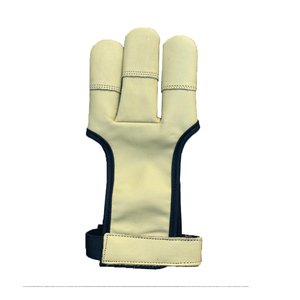 Tiro con arco Guantes de tres dedos Protección de dedos de cuero Equitación Tiro ecuestre Guantes de tiro con arco - Product Image 4