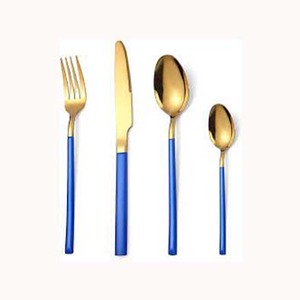 Juego de cubiertos de acero inoxidable chapado en oro, juego de cubiertos con mango Rectangular de aspecto real, cubiertos de alta calidad para restaurante y hogar - Product Image 1