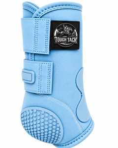 Protège-jambes Tough Tack pour chevaux, bleu ciel, en microfibre, avec semelle Hex Grip pour l'équitation, modèle 2026 - Product Image 2