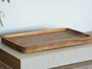 Plateau de service de rangement en bois de manguier moderne de haute qualité, finition laquée, pour le café et le petit-déjeuner, fait à la main, pour le bureau et la vaisselle - Product Image 2