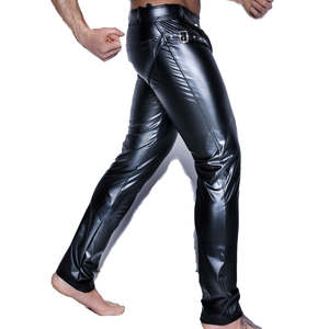 Pantalones de cuero de lujo para hombre, ropa de calle cómoda ajustada a la moda Rock de motocicleta de alta calidad, transpirable - Product Image 6