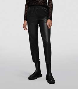 Pantalon de survêtement Jen en Faux cuir souple confortable pour femmes pantalon en cuir à 2 poches latérales et poche arrière passepoilée - Product Image 3