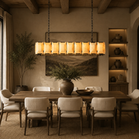 Lustre linéaire moderne de luxe en albâtre, luminaire rectangulaire en laiton pour îlot de cuisine et salle à manger