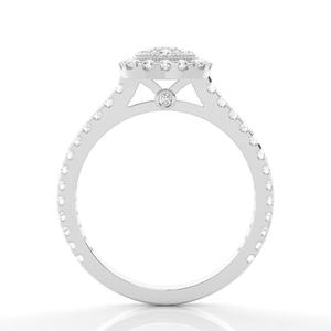 Trendy Direct Custom OEM Design SI Clarity 4 Prong & Full Bezel Setting Round Cut Lab Grown Diamond Cluster Bague en or massif - Product Image 4