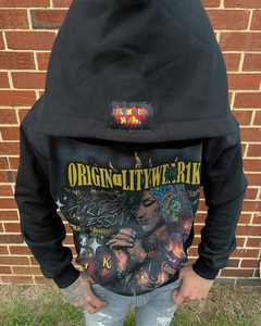 Sweat à capuche vintage en éponge française pour hommes avec logo personnalisé imprimé de haute qualité Streetwear délavé à l'acide et délavé au soleil - Product Image 5