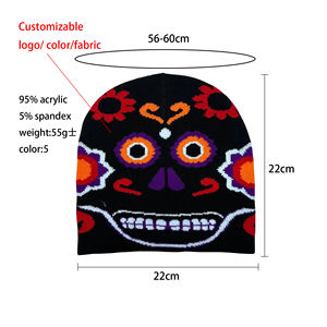 <b>Y2K</b> Anime Cartoon Beanie Knitted Hat 100% Acrylic Waterproof Breathable Unisex Adult Winter Beach Travel Streetwear Accessories - Product Image 3