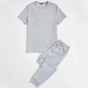 2025 personnalisé Streetwear coton Jogging vêtements de sport Gym survêtement et court 2 pièces Shorts survêtement hommes t-shirt ensemble - Product Image 3