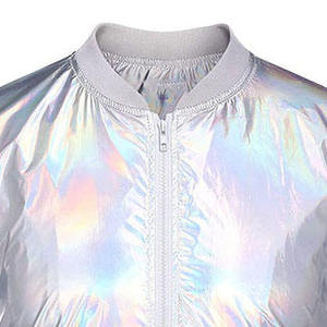 Men's Two-Tone Stand Collar Winter High Street Varsity Letterman <b>Baseball</b> <b>Bomber</b> <b>Jacket</b> Breathable Satin Outerwear Front Side - Product Image 5