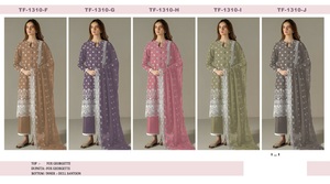 Dernière collection d'été Robe culturelle indienne pakistanaise longue style Salwar Kameez en broderie georgette pure pour fêtes d'anniversaire - Product Image 6