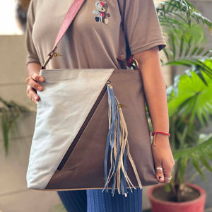 กระเป๋าหนังรีไซเคิลหลากสีสำหรับผู้หญิง, กระเป๋าแฟชั่นใหม่สำหรับผู้หญิงกระเป๋าสะพายไหล่หนังแท้มีสไตล์ - Product Image 1