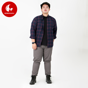 Jay hommes grande taille 100% coton Chino pantalon mode décontracté plat avant pantalon avec fermeture à glissière braguette - Product Image 5