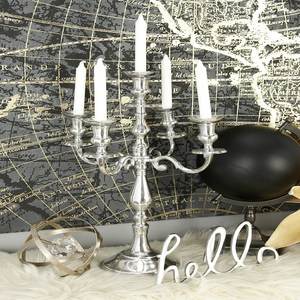 Bougeoirs et candélabres à 5 bras en aluminium nickelé pour la décoration de mariage Candélabres faits à la main décorés de finition brillante - Product Image 1