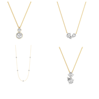 Collar de Diamante Cultivado en Laboratorio de Alta Calidad de 2 Quilates, Oro Blanco de 9k, Certificado IGI, para Mujer, Claridad VS, Color EF, Cadena de Cable, Regalo de Boda