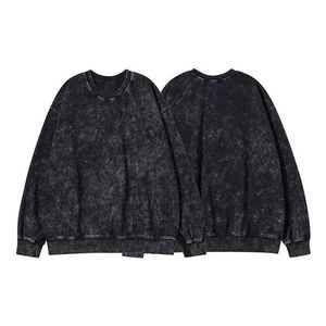 Sweat-shirts à capuche pour hommes, couleurs personnalisées, hiver, uni, délavé à l'acide, 380GSM, 100% coton, impression numérique personnalisée, basiques - Product Image 3