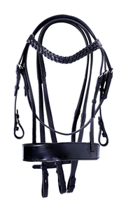 Brida de caballo de cuero trenzado con hebilla de acero inoxidable Equipo de caballo cómodo y elegante de alta calidad - Product Image 6