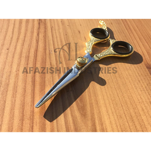 Private Label Hair Cutting and Thinning GOLDEN HANDLE Scissors <b>Set</b> Stainless Steel Adjustable Hairdressing <b>Barber</b> Accessories - Product Image 1