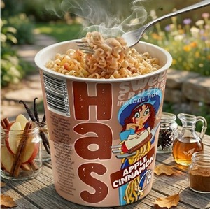 Fideos Instantáneos Fritos Dulces con Maíz Triturado, Harina de Trigo, Sabor a Manzana y Canela, 18% de Grasa, Certificación HACCP, 50g, Cocción en 6 Minutos - Product Image 2