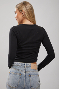 New Arrivals Factory Wholesale Custom <b>Rhinestone</b> logo Long Sleeves Women's Crop <b>Top</b> Tee Shirt Custom Cotton T Shirt for Women - Product Image 5