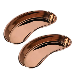 ถาดรูปไตสีทองแดงทำจากเหล็กกล้าไร้สนิมเยอรมัน ยี่ห้อ MEDIHEAL SURGICAL CORPORATION ขนาด 4 นิ้ว 6 นิ้ว 8 นิ้ว 10 นิ้ว สำหรับงานทันตกรรมและศัลยกรรม - Product Image 1