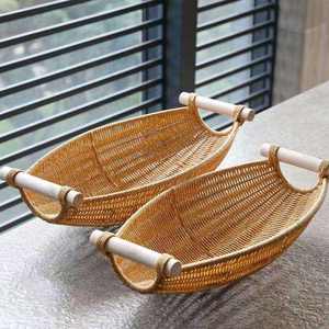 Canasta de Frutas de Ratán Natural Tejida a Mano, Bandeja de Aperitivos de Lujo con Drenaje para Uso Doméstico, Hecha por Vgreen Art de Vietnam - Product Image 2