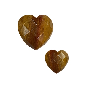Pierre précieuse naturelle en jaspe jaune en forme de cœur, polie - Product Image 1