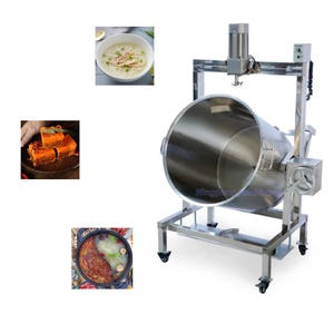 Marmite de cuisson planétaire industrielle de 100 litres à chauffage sphérique automatique sous pression avec mélangeur pour sauces - Product Image 1