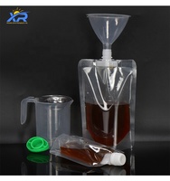 Emballage personnalisé en plastique pour jus et boissons, pochette à bec verseur transparente, sacs d'emballage en plastique pour boissons liquides et eau avec bec verseur