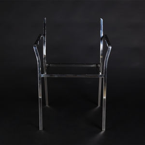 Simple Design Metal Mesh Armrest <b>Chairs</b> <b>Stackable</b> Iron Frame Outdoor Furniture for Patio Beach <b>Garden</b> & Restaurant Use - Product Image 5