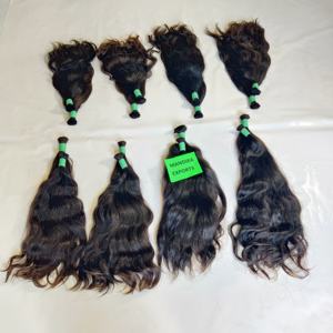 100% naturel Machine-Cuticule en vrac douce alignée vierge Temple indien Remy Extensions de cheveux comprend des boucles Afro de vague de corps droites - Product Image 2