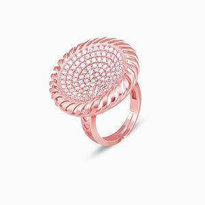 Mode or Rose filigrane bague Unique rond filigrane motif moderne bijoux élégant bande pour les femmes fête vêtements de tous les jours cadeau - Product Image 3