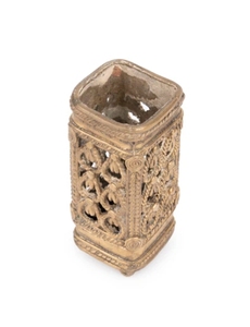 Dokra Art Square Shaped Pen / Pencil Stand <b>Desk</b> <b>Accessory</b> - 4 inches height <b>Desk</b> Supply Organizer <b>Office</b> & Home Organizer - Product Image 5